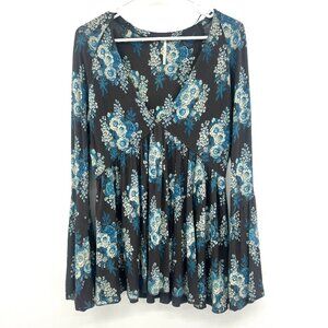 Free People Speak Easy Bell Sleeve Floral Blouse Women's Medium